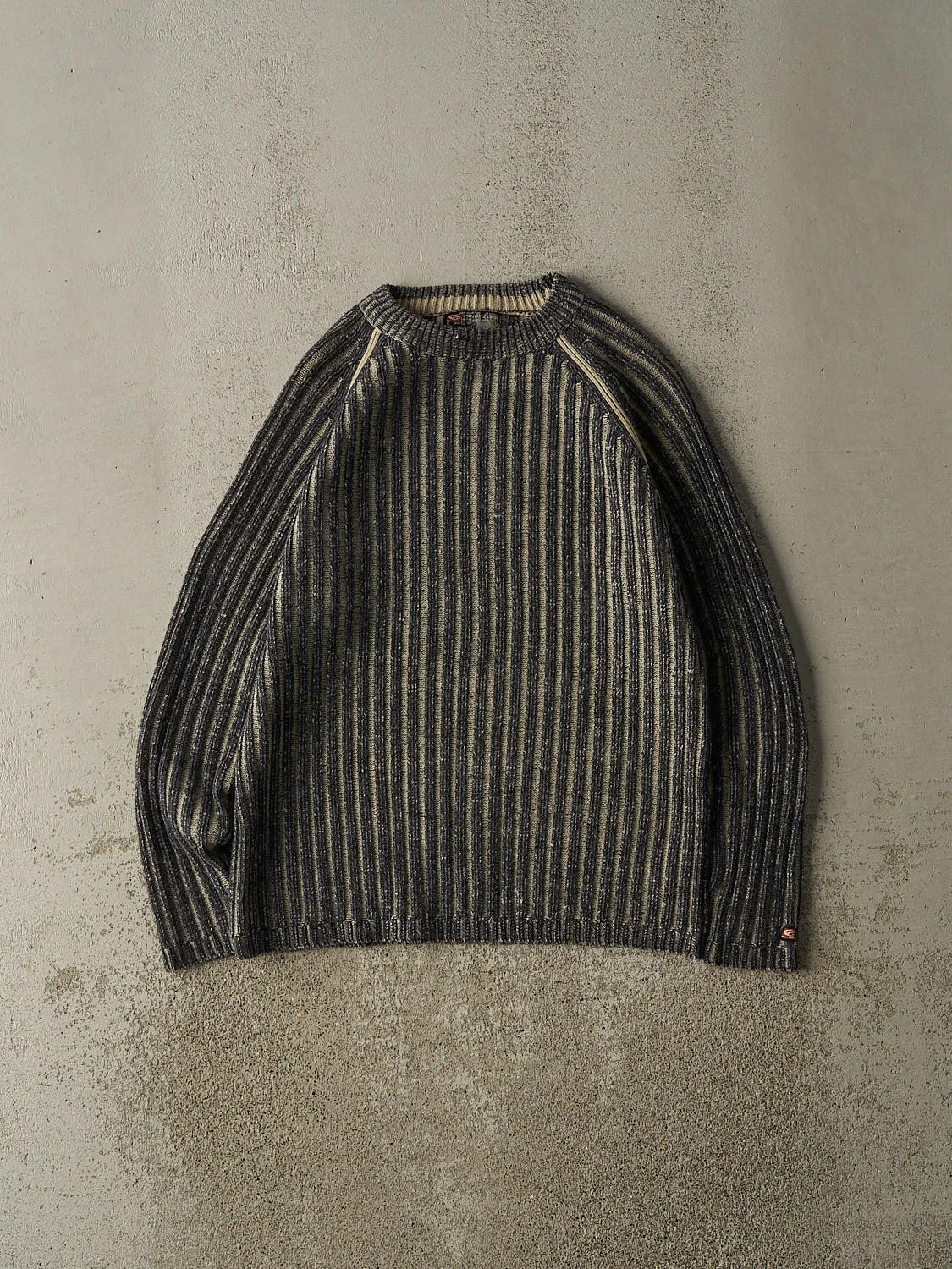 Vintage Y2K Charcoal Grey & Beige Point Zero Knit (S/M) sold by Rebalance Vintage