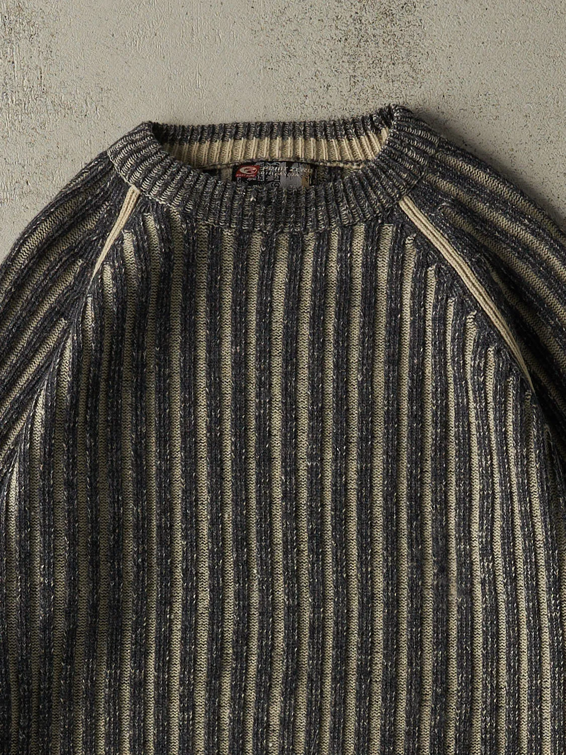 Vintage Y2K Charcoal Grey & Beige Point Zero Knit (S/M) sold by Rebalance Vintage product image thumbnail 2
