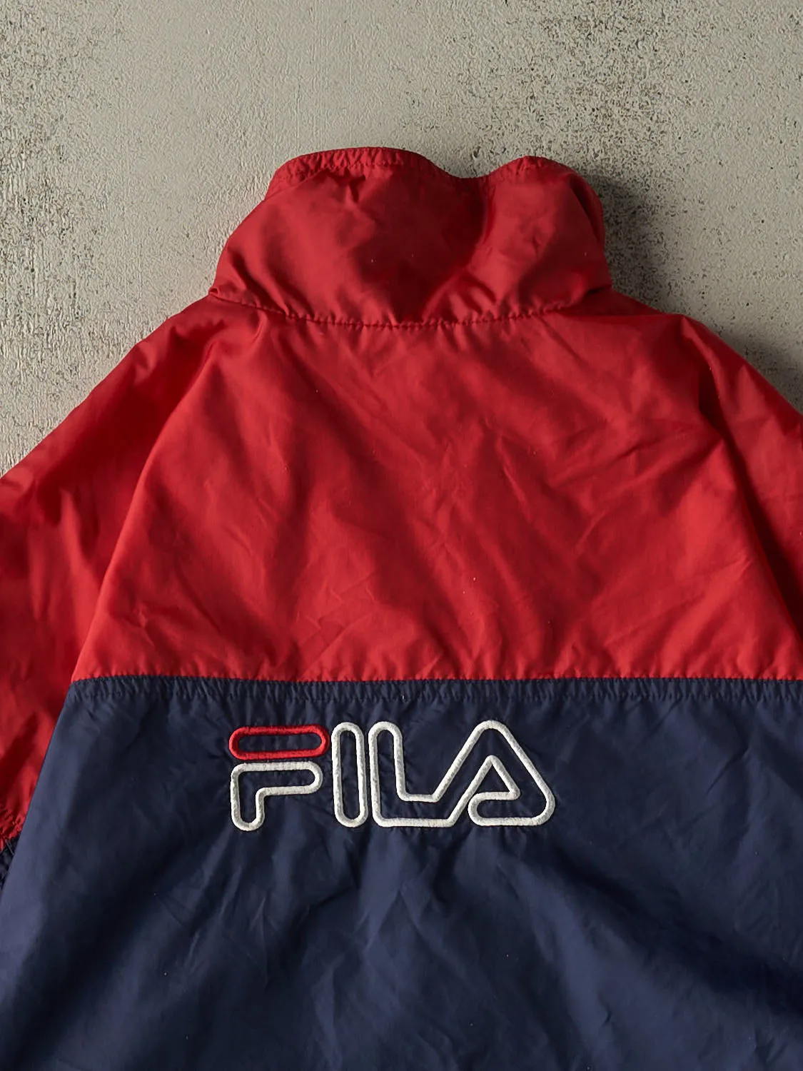 Vintage Y2K Navy Blue & Red Fila Windbreaker Jacket (M/L) sold by Rebalance Vintage product image thumbnail 4
