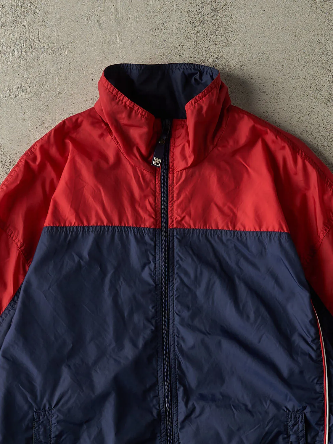 Vintage Y2K Navy Blue & Red Fila Windbreaker Jacket (M/L) sold by Rebalance Vintage product image thumbnail 3