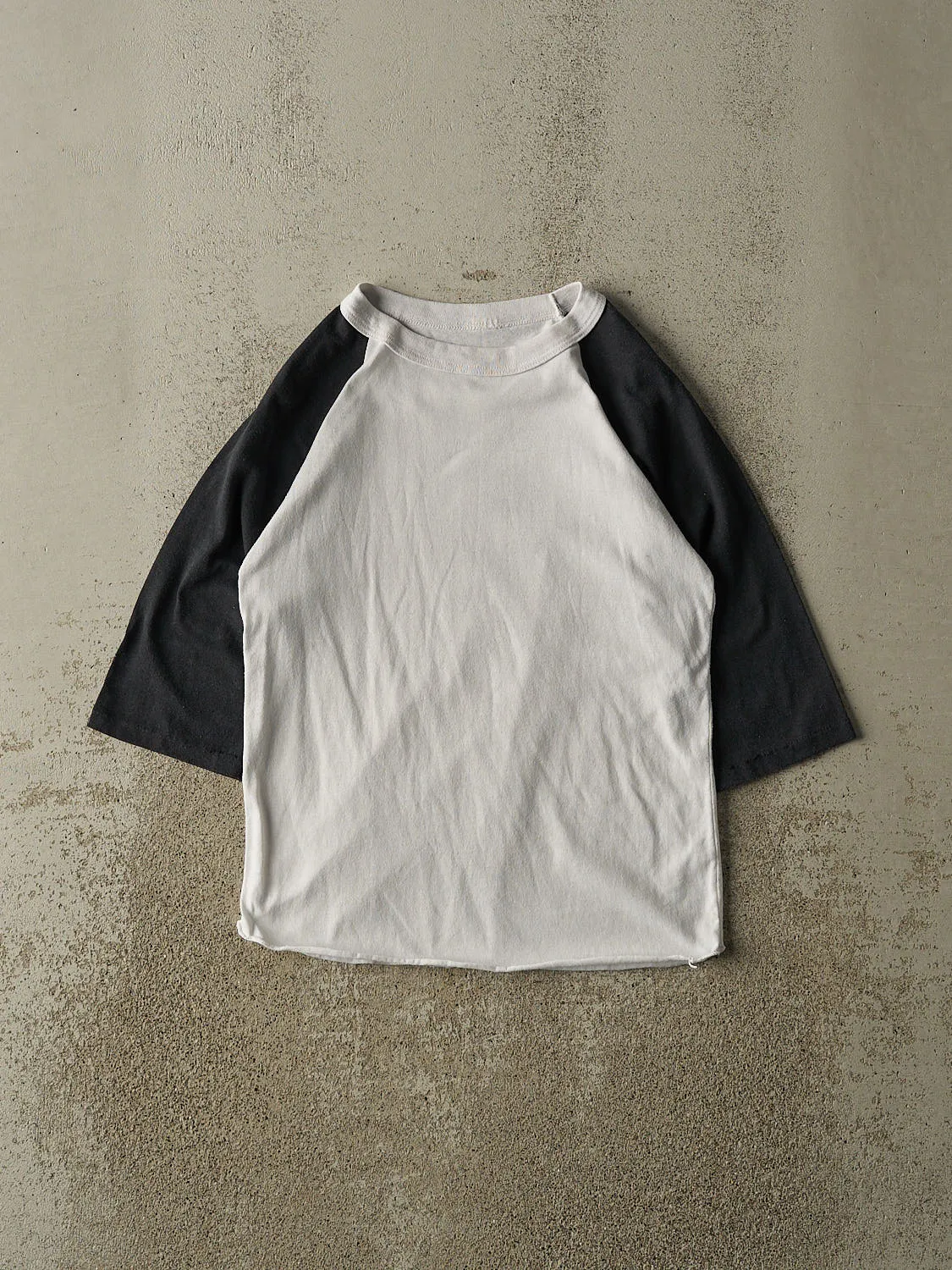 Vintage 80s White & Black Raglan Tee (XS/S) sold by Rebalance Vintage
