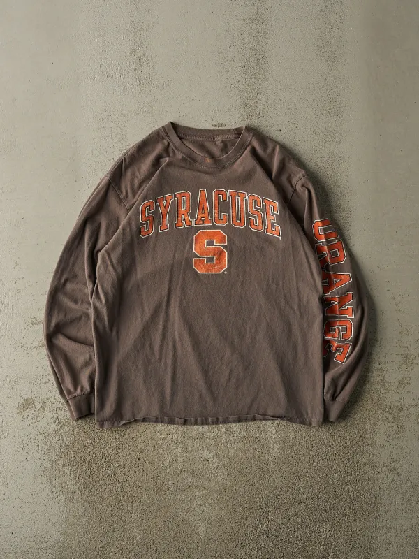 Vintage Y2K Charcoal Grey Syracuse University Long Sleeve (M) made by Rebalance Vintage