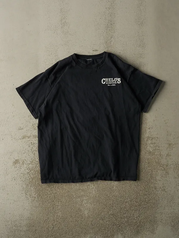 Vintage 05' Black Chelo's Bar and Grill Super Bowl XXXIX Tee (L) sold by Rebalance Vintage