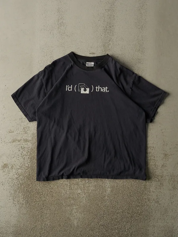 Vintage 03' Black "I'd Hit That" Slogan Tee (L) sold by Rebalance Vintage