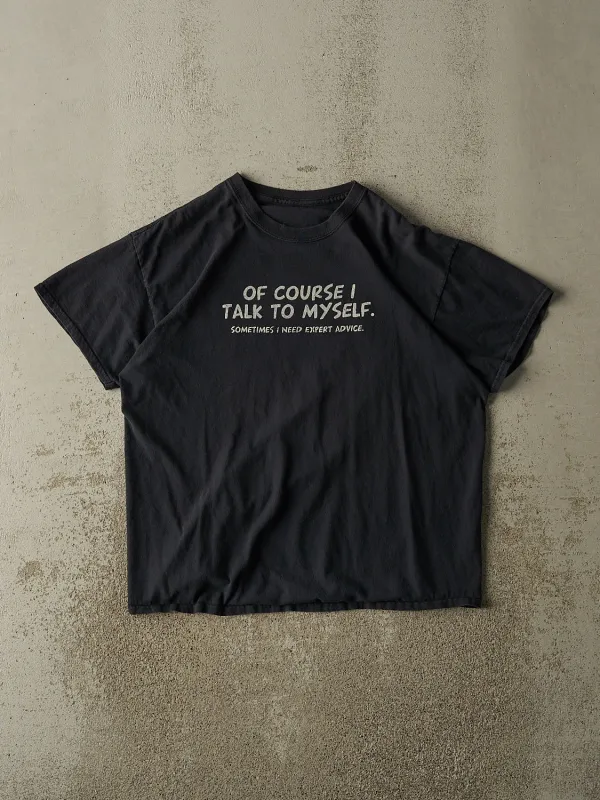 Vintage 90s Black "Expert Advice" Slogan Tee (M/L) sold by Rebalance Vintage