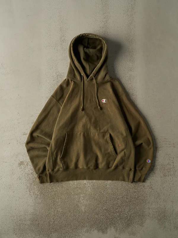 Vintage Y2K Sun Faded Green Champion Reverse Weave Embroidered Hoodie (M/L) sold by Rebalance Vintage