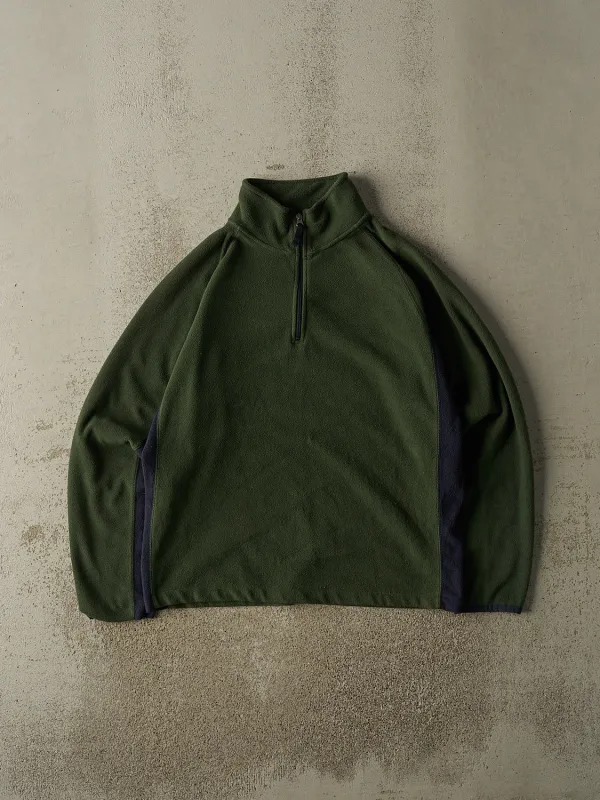 Vintage Y2K Green & Navy Gap Quarter Zip Fleece (L) sold by Rebalance Vintage