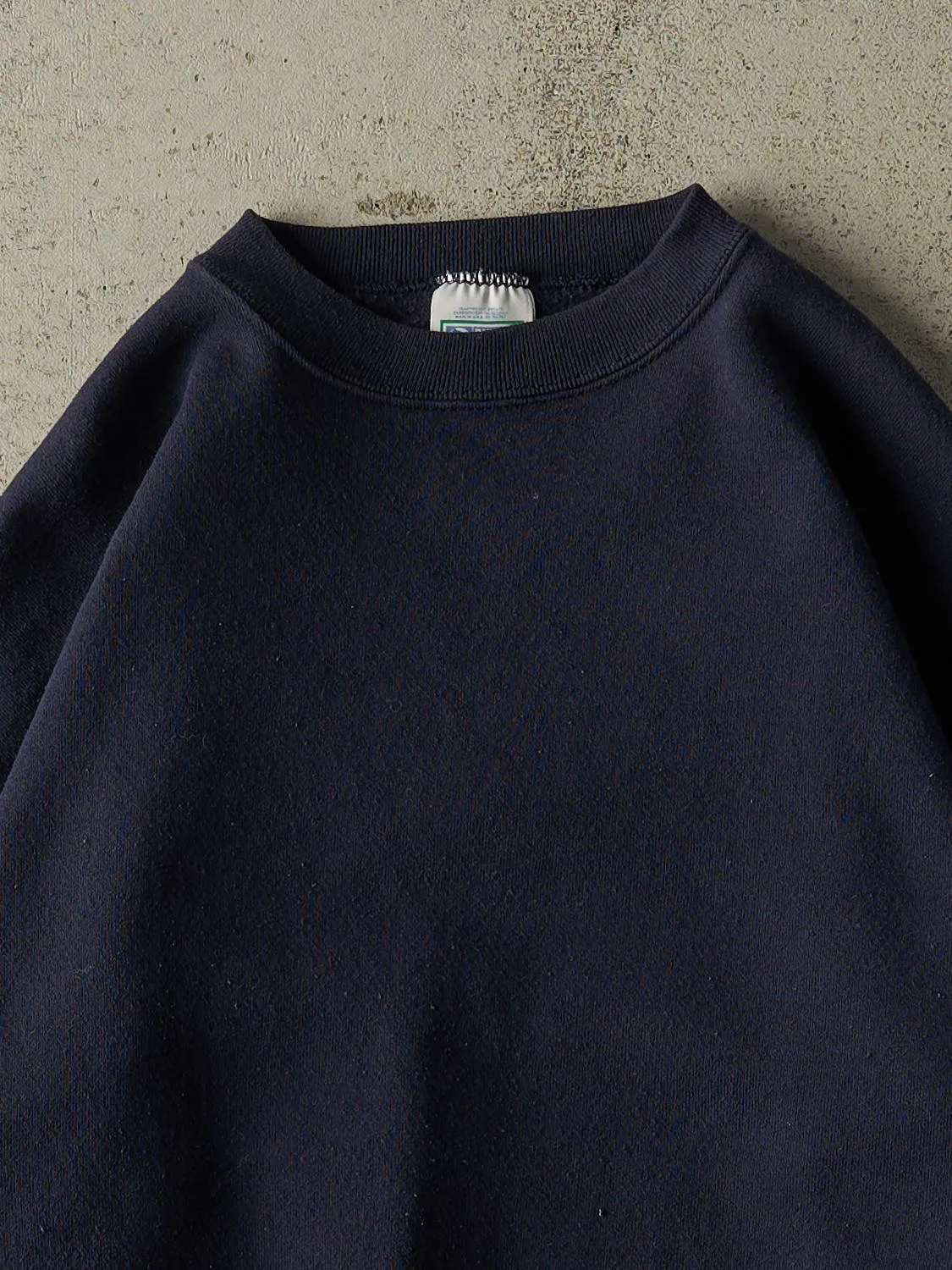 Vintage 90s Navy Blue Discus Athletic Blank Crewneck (L/XL) sold by Rebalance Vintage product image thumbnail 2