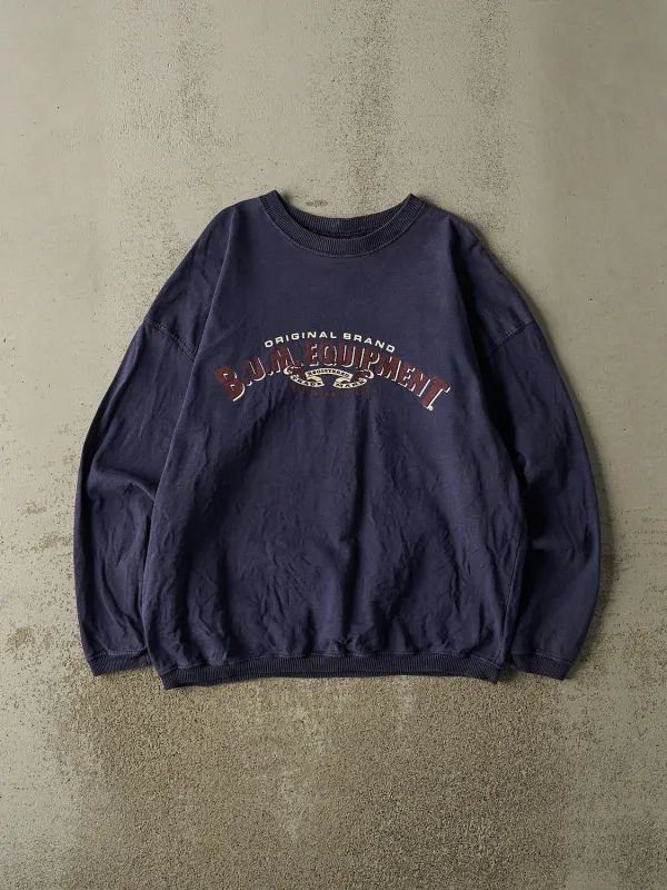 Vintage 90s Navy Blue Bum Equipment Crewneck (L) sold by Rebalance Vintage
