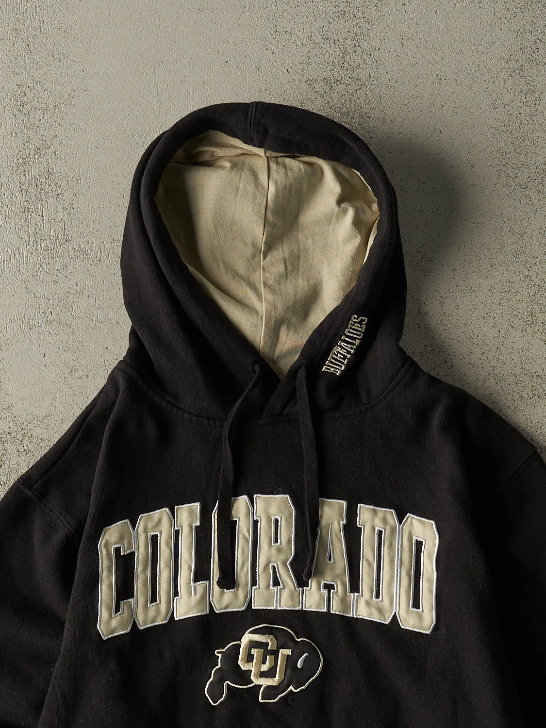Vintage Y2K Black Colorado University Buffaloes Hoodie (S) sold by Rebalance Vintage product image thumbnail 2