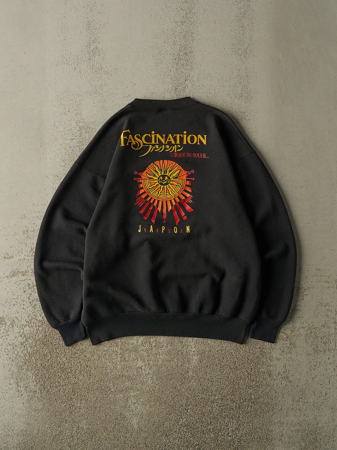 Vintage 92' Faded Black Cirque Du Soleil Japan Crewneck (M/L) sold by Rebalance Vintage product image thumbnail 2