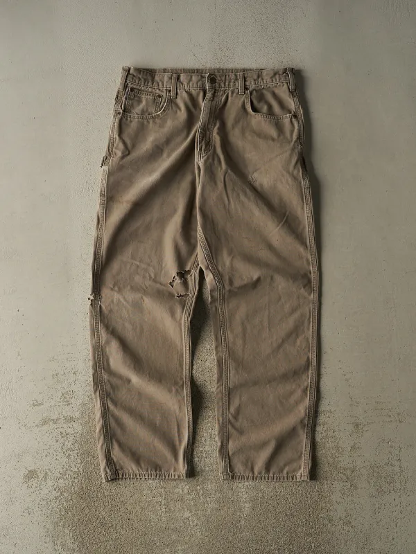 Vintage 90s Washed Brown Carhartt Carpenter Pants (35x32) sold by Rebalance Vintage