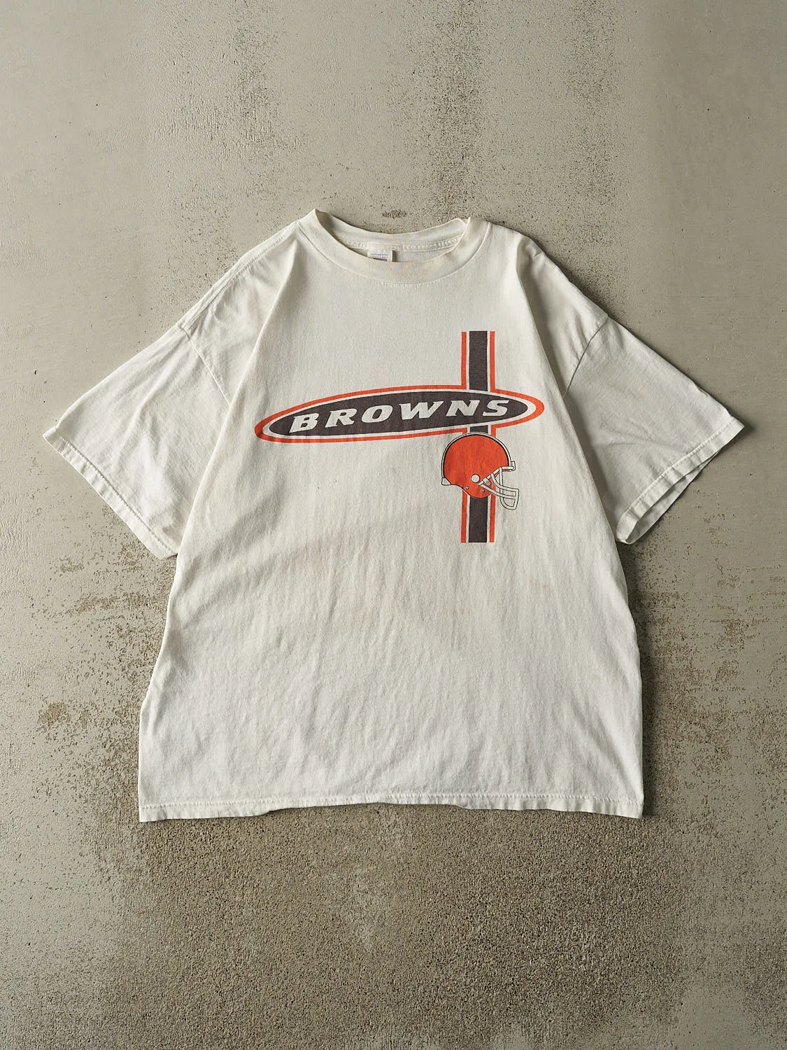 Vintage 90s White Cleveland Browns Tee (XL) sold by Rebalance Vintage