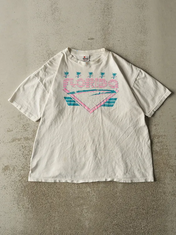 Vintage 80s White Florida Single Stitch Tee (M/L) sold by Rebalance Vintage