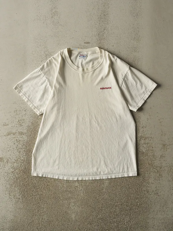 Vintage 90s White Nissan Logo Tee (M/L) sold by Rebalance Vintage