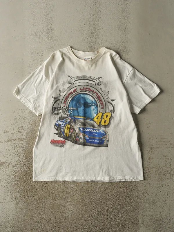 Vintage 06' White Nascar Jimmie Johnson Tee (XL) made by Rebalance Vintage