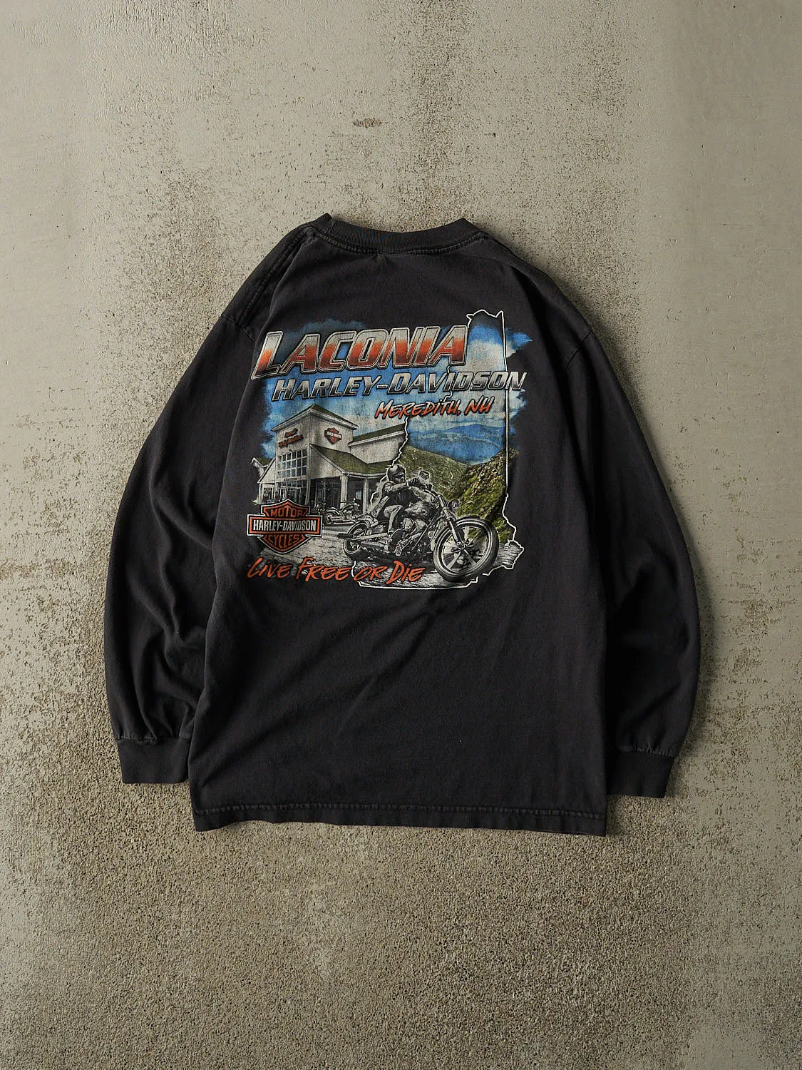 15' Black Harley Davidson Marideth NH Long Sleeve (S) sold by Rebalance Vintage product image thumbnail 2