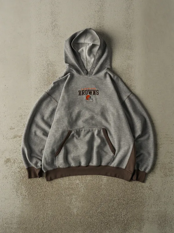 Vintage 90s Grey Cleveland Browns Embroidered Hoodie (S/M) sold by Rebalance Vintage