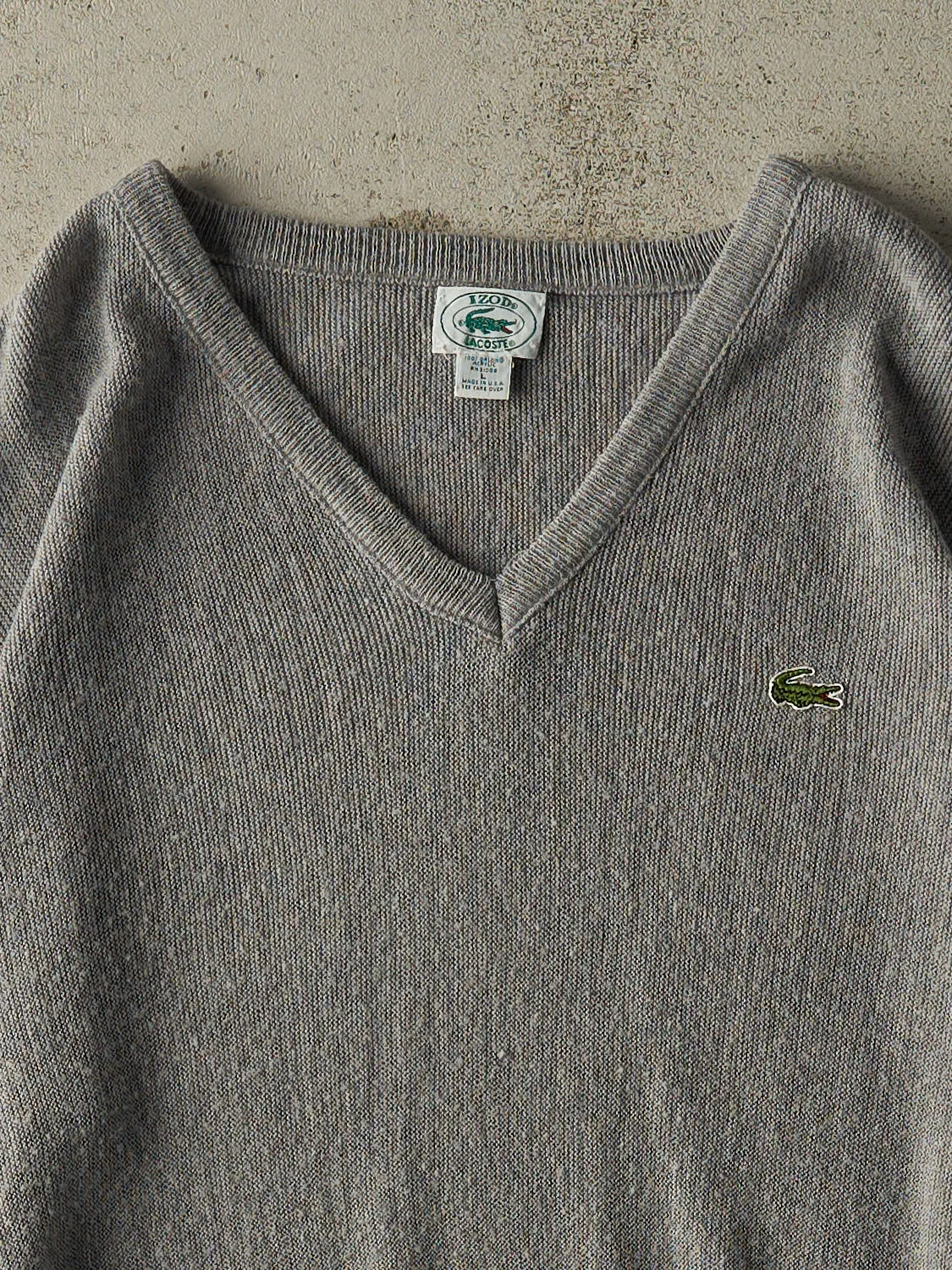 Vintage 80s Grey Izod x Lacoste Knit (M/L) sold by Rebalance Vintage product image thumbnail 2