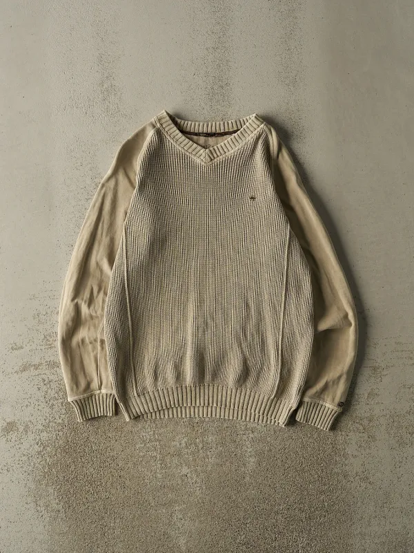 Vintage Y2K Beige Point Zero Embroidered Knit (S/M) sold by Rebalance Vintage