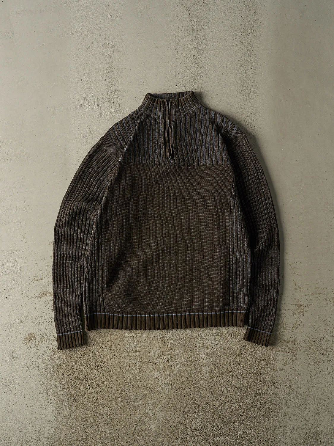 Vintage Y2K Brown & Blue Point Zero Quarter Zip Knit (M/L) sold by Rebalance Vintage