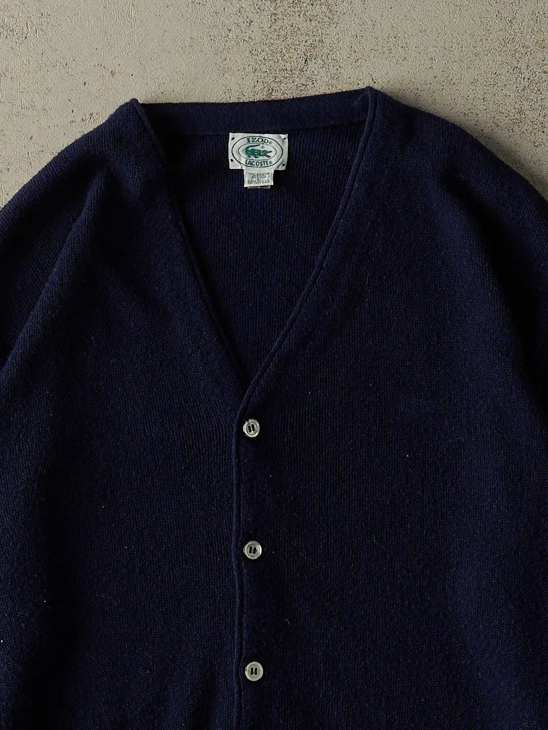 Vintage 80s Navy Blue Izod x Lacoste Cardigan Knit (L/XL) sold by Rebalance Vintage product image thumbnail 2