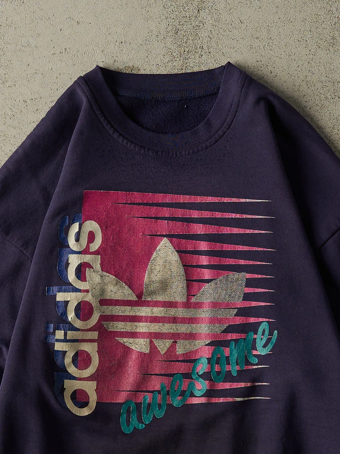 Vintage 80s Navy Blue Adidas Crewneck (XS/S) sold by Rebalance Vintage product image thumbnail 2