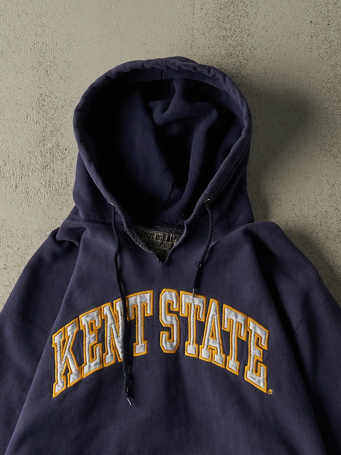 Vintage Y2K Navy Blue Kent State Embroidered Hoodie (XL/XXL) sold by Rebalance Vintage product image thumbnail 2