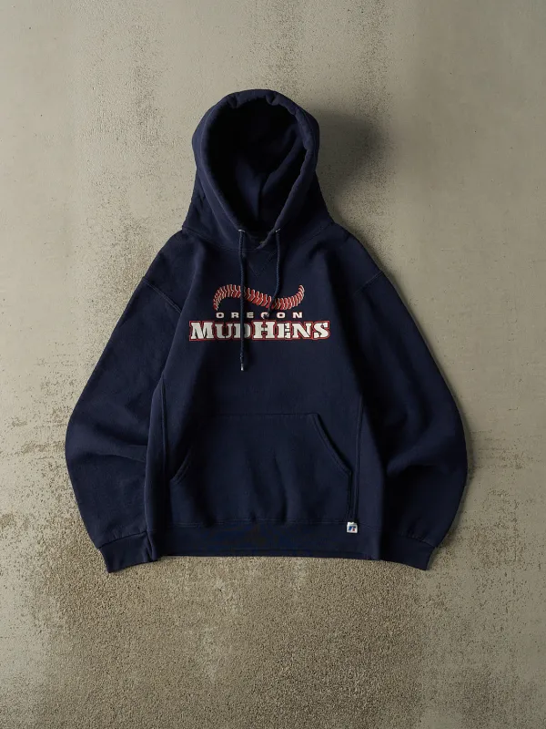 Vintage Y2K Navy Blue Russell Athletic Oregon Mudhens Hoodie (XS/S) sold by Rebalance Vintage