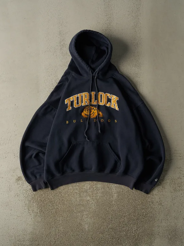 Vintage 90s Navy Blue Turlock Bulldogs Hoodie (L) sold by Rebalance Vintage
