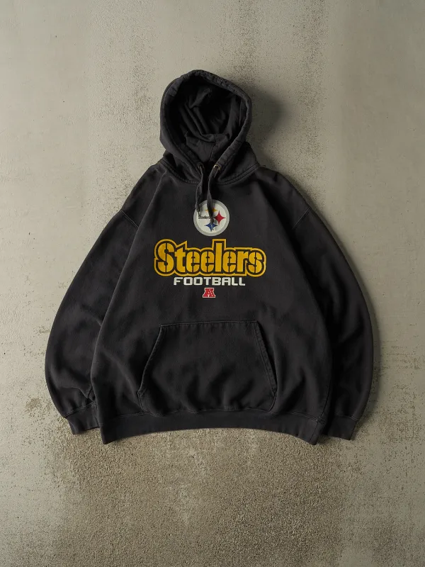 Vintage Y2K Black Pittsburgh Steelers Hoodie (L) sold by Rebalance Vintage
