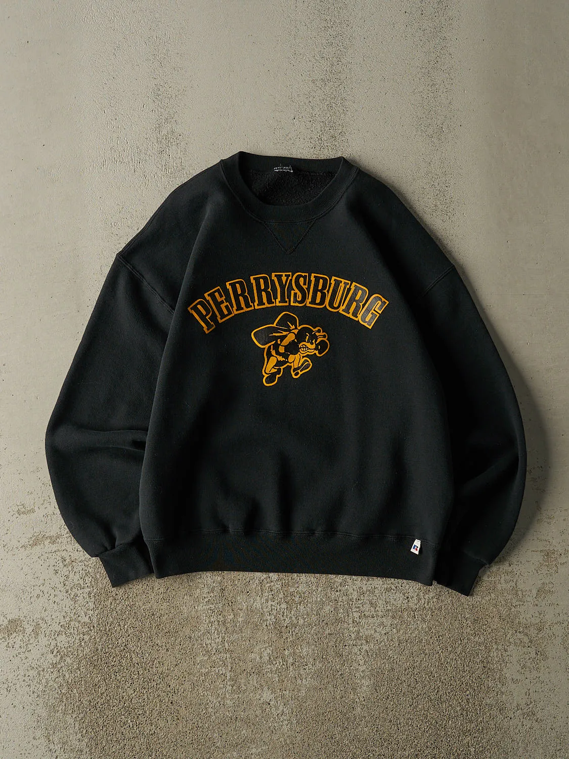 Vintage Y2K Black Russell Athletic Perrysburg Crewneck (M) sold by Rebalance Vintage