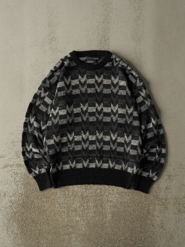 Vintage Y2K Black Patterned Knit (M) sold by Rebalance Vintage