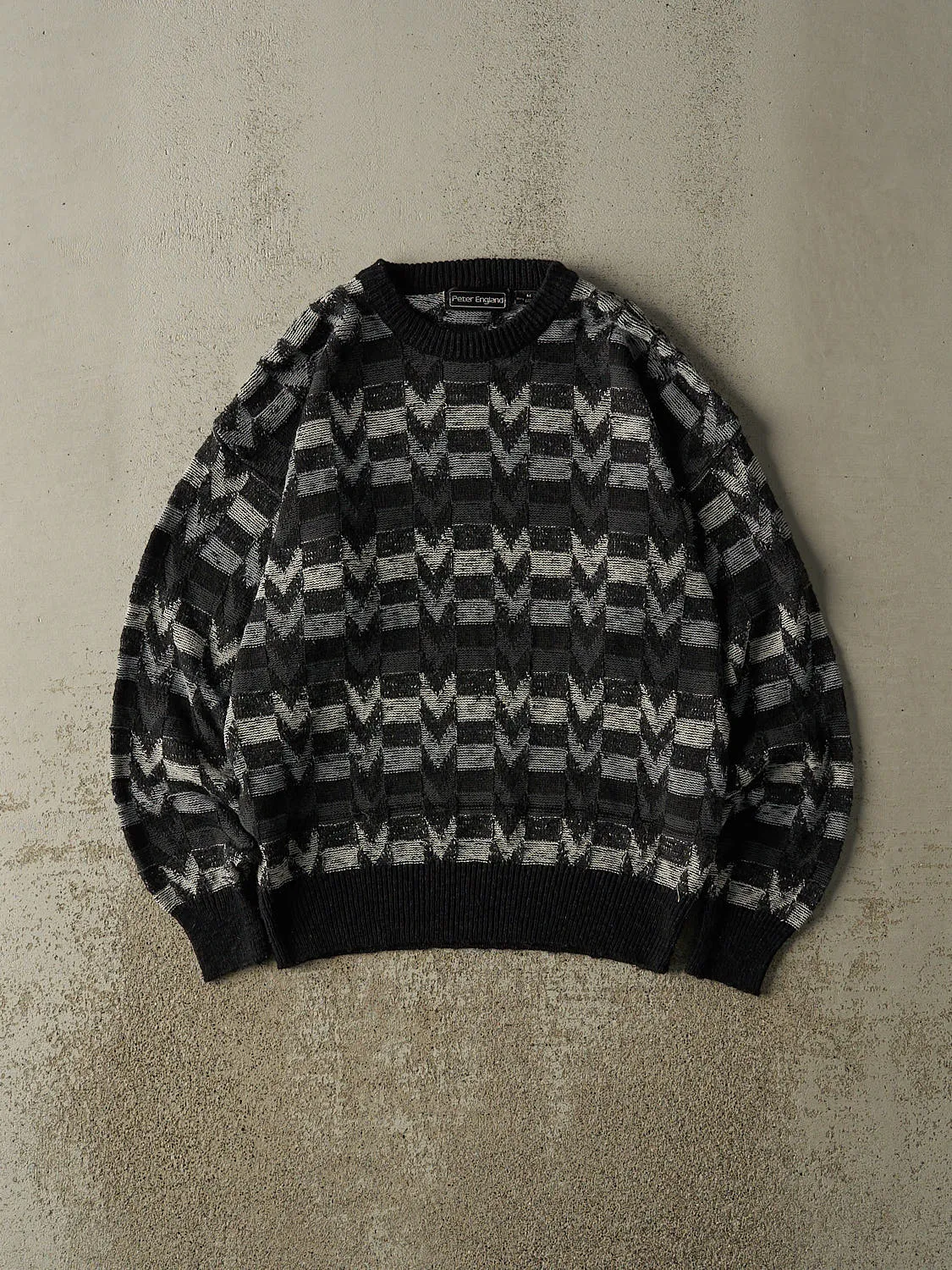 Vintage Y2K Black Patterned Knit (M) sold by Rebalance Vintage