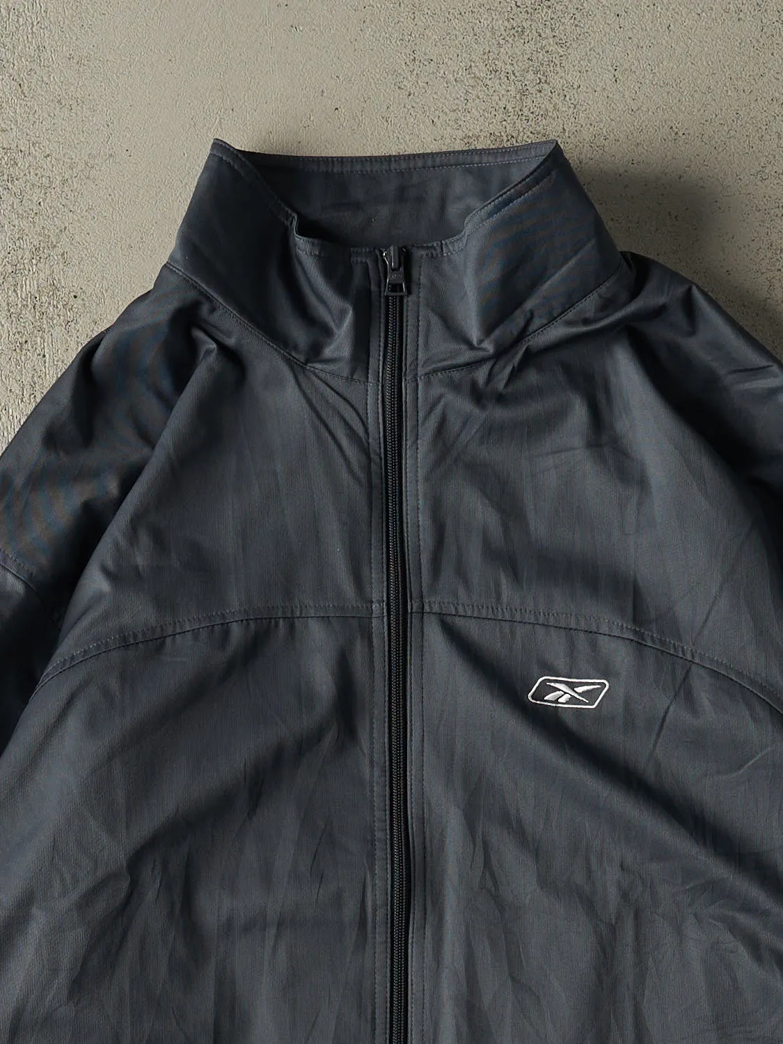 Vintage Y2K Charcoal Grey Reebok Windbreaker Jacket (XXL) sold by Rebalance Vintage product image thumbnail 2