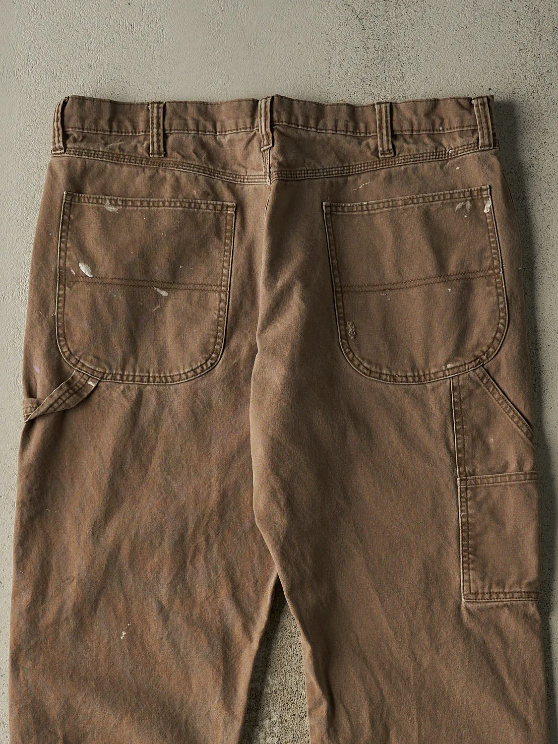 Vintage 90s Sun Faded Brown Rustler Carpenter Pants (37x30.5) sold by Rebalance Vintage product image thumbnail 5