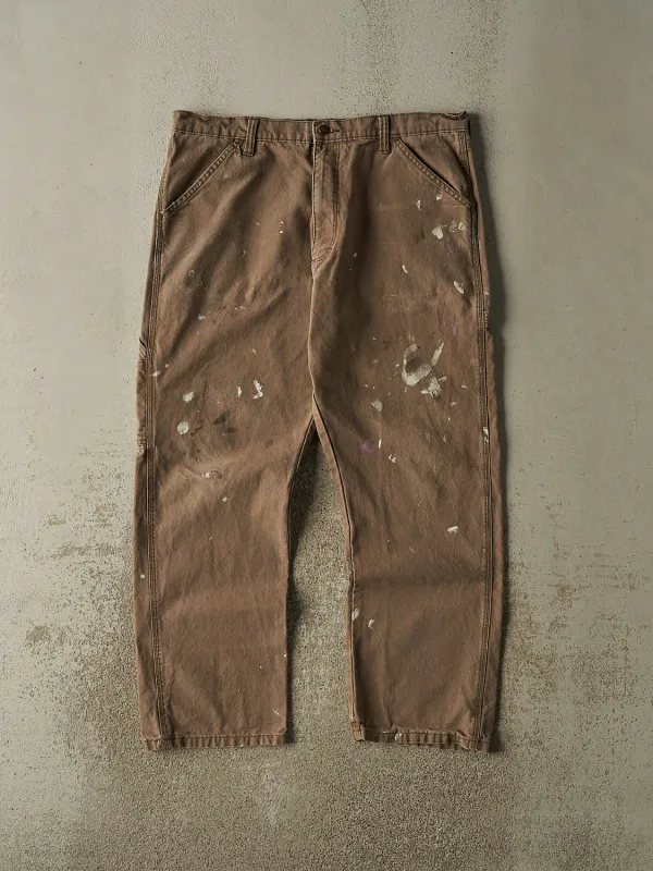 Vintage 90s Sun Faded Brown Rustler Carpenter Pants (37x30.5) made by Rebalance Vintage