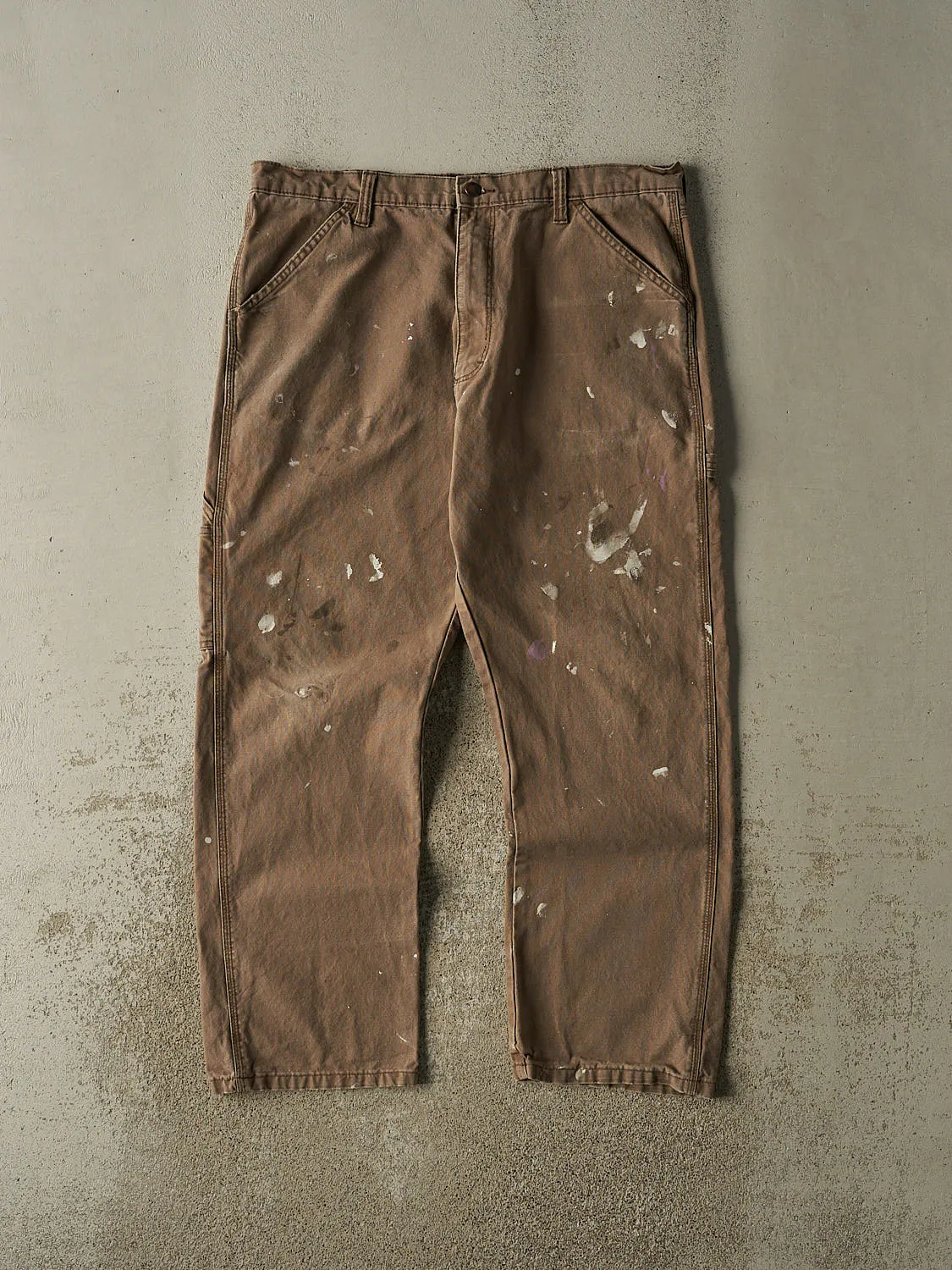 Vintage 90s Sun Faded Brown Rustler Carpenter Pants (37x30.5) sold by Rebalance Vintage