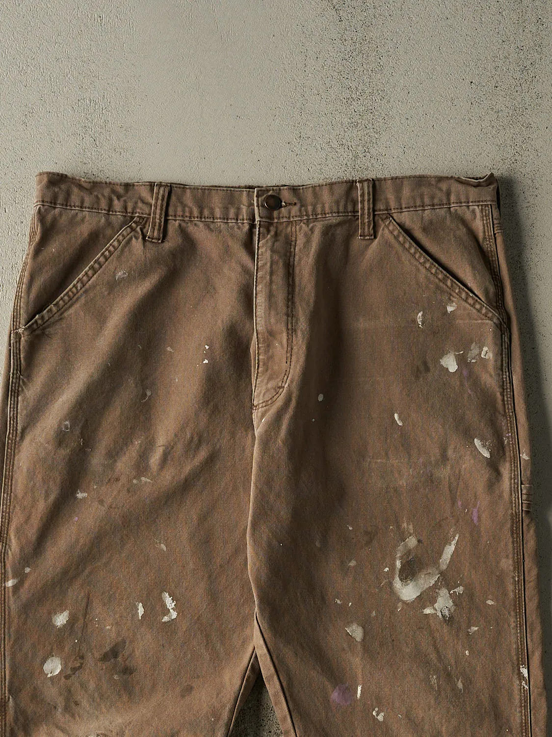 Vintage 90s Sun Faded Brown Rustler Carpenter Pants (37x30.5) sold by Rebalance Vintage product image thumbnail 4