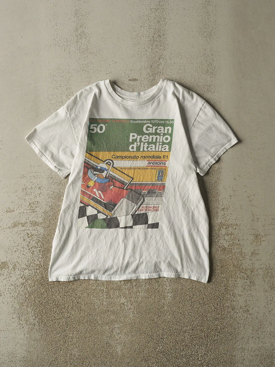 Vintage Y2K White Gran Premio D'Italia Racing Tee (M/L) sold by Rebalance Vintage