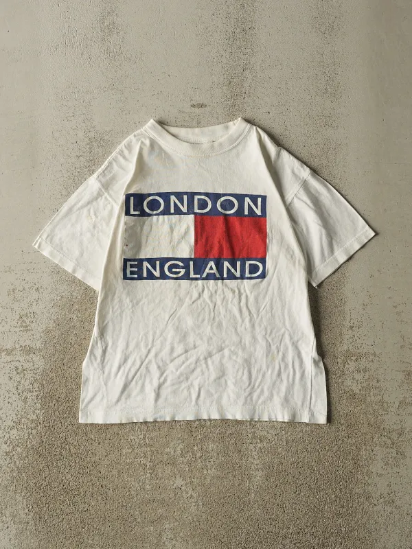 Vintage 90s White London England Tee (XS) sold by Rebalance Vintage