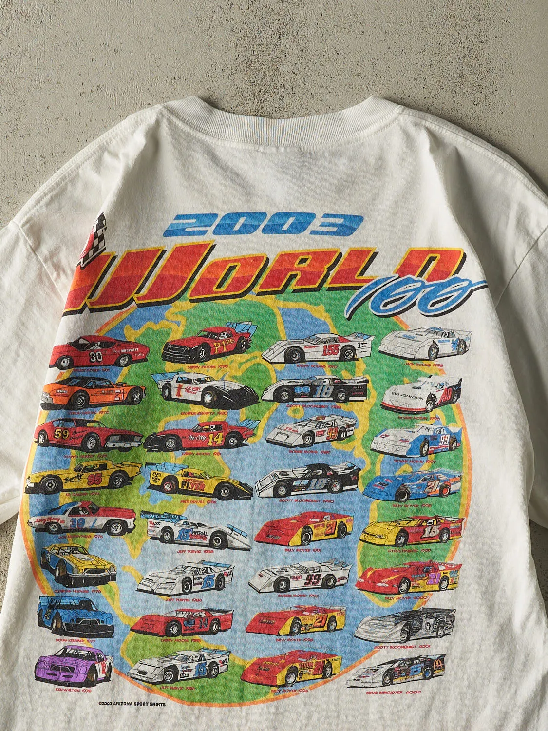 Vintage 03' White The World 100 Racing Tee (L/XL) sold by Rebalance Vintage product image thumbnail 4