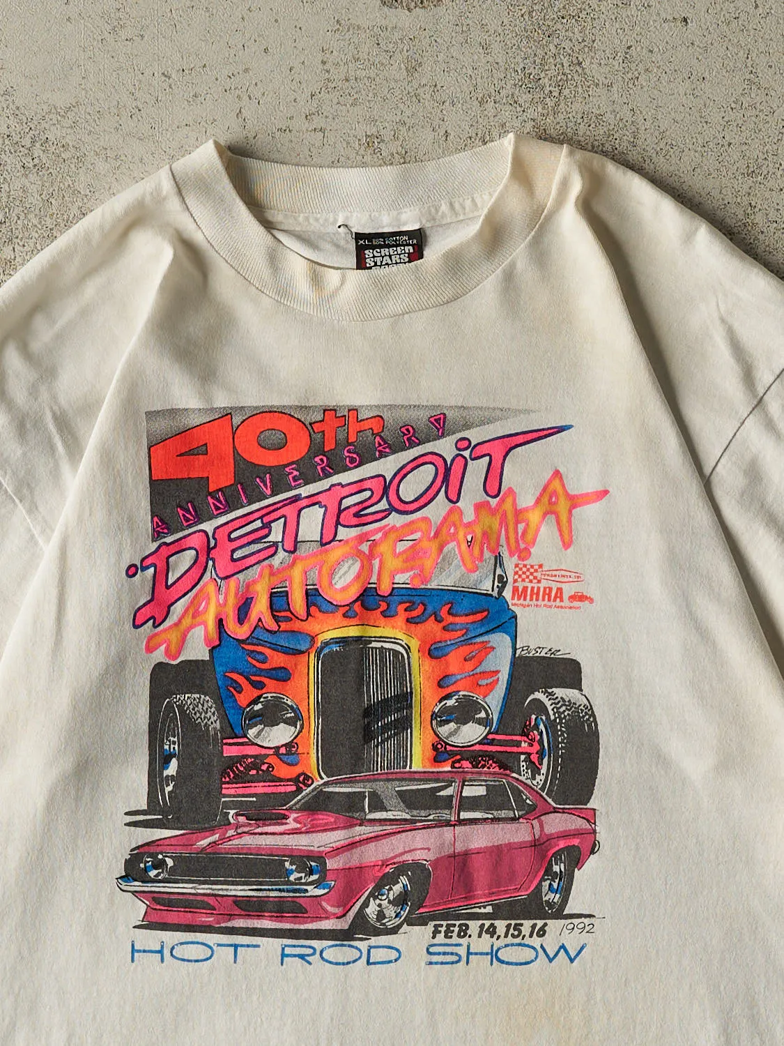 Vintage 92' White Detroit Hot Rod Show Single Stitch Tee (M) sold by Rebalance Vintage product image thumbnail 3