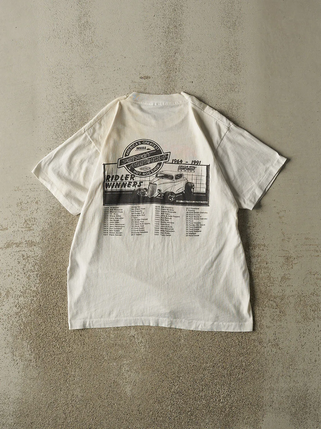 Vintage 92' White Detroit Hot Rod Show Single Stitch Tee (M) sold by Rebalance Vintage product image thumbnail 2