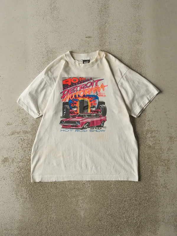 Vintage 92' White Detroit Hot Rod Show Single Stitch Tee (M) sold by Rebalance Vintage