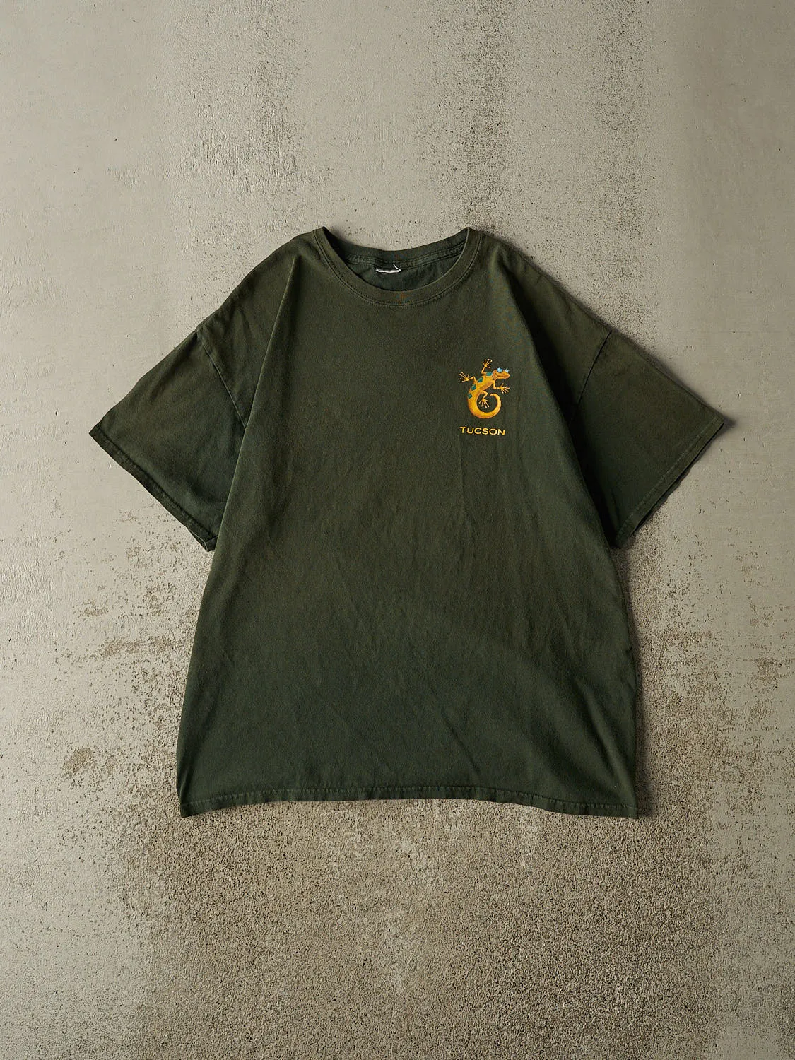 Vintage Y2K Green Tucson Tee (L) sold by Rebalance Vintage