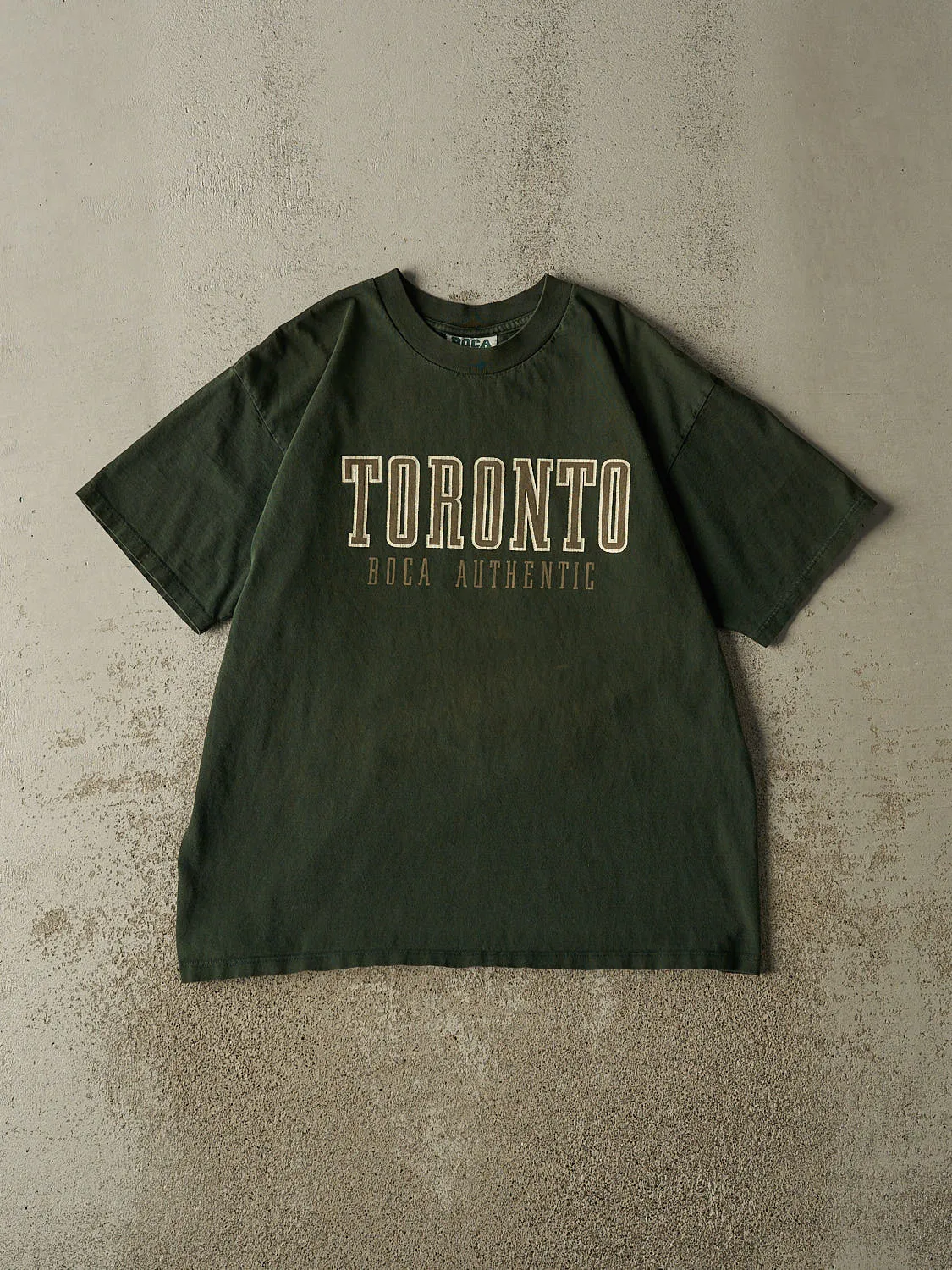 Vintage 90s Green Boca Toronto Tee (L) sold by Rebalance Vintage