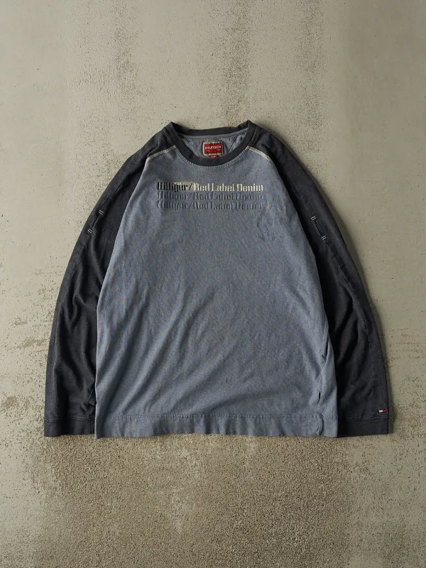 Vintage Y2K Slate Blue Tommy Hilfiger Red Label Long Sleeve (L) made by Rebalance Vintage