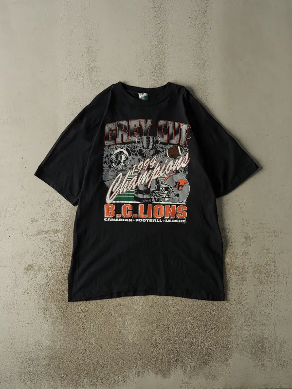 Vintage 94' Black BC Lions Grey Cup Champions Single Stitch Tee (XXL) sold by Rebalance Vintage