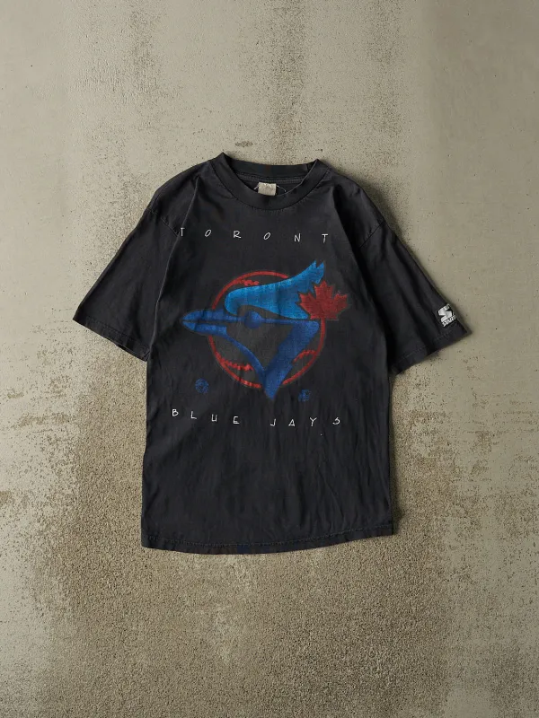 Vintage 90s Faded Black Toronto Blue Jays Tee (XS) made by Rebalance Vintage